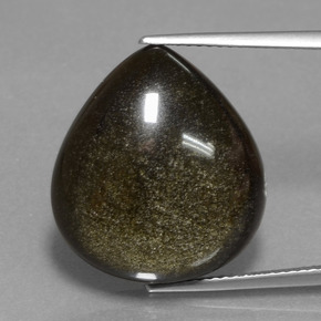 Obsidiana negro natural de 14,33 ct, en forma de pera, opaco