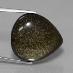 Obsidiana negro natural de 14,33 ct, en forma de pera, opaco