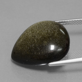 Obsidiana negro natural de 14,33 ct, en forma de pera, opaco