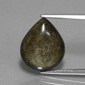 Obsidiana oro natural de 4,64 ct, en forma de pera, opaco