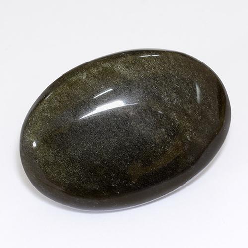 Obsidiana negro natural de 26,80 ct, corte óvalo, opaco