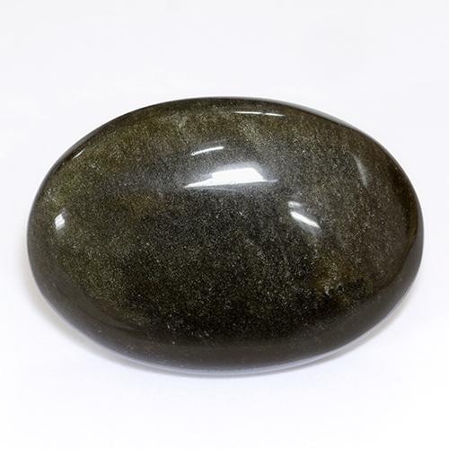 Obsidiana negro natural de 26,80 ct, corte óvalo, opaco