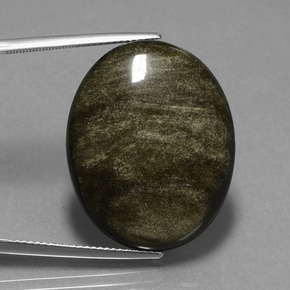 Obsidiana negro natural de 28,84 ct, corte óvalo, opaco