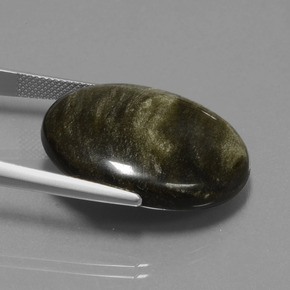 Obsidiana negro natural de 28,84 ct, corte óvalo, opaco