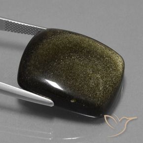 Obsidiana Marrón negruzco natural de 37.25 ct, Forma Cojín, Opaco