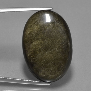Obsidiana negro natural de 27,82 ct, corte óvalo, opaco