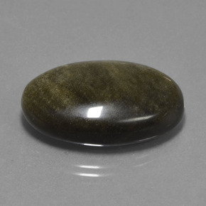 Obsidiana negro natural de 27,82 ct, corte óvalo, opaco