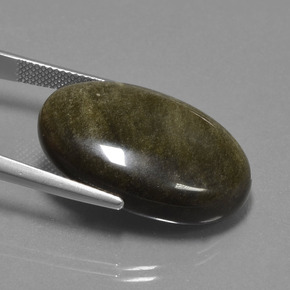 Obsidiana negro natural de 27,82 ct, corte óvalo, opaco