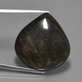 Obsidiana negro natural de 26,92 ct, en forma de pera, opaco