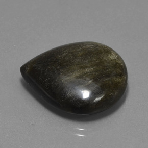 Obsidiana negro natural de 26,92 ct, en forma de pera, opaco