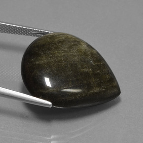 Obsidiana negro natural de 26,92 ct, en forma de pera, opaco
