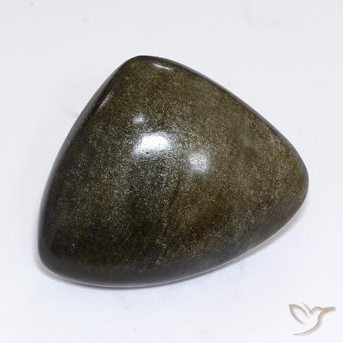 Obsidiana Marrón negruzco claro natural de 26.72 ct, Trillón, Opaco
