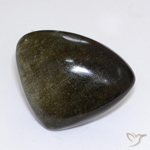 Obsidiana Marrón negruzco claro natural de 26.72 ct, Trillón, Opaco
