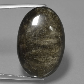 Obsidiana negro natural de 26,10 ct, corte óvalo, opaco