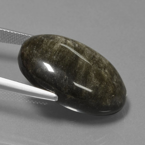 Obsidiana negro natural de 26,10 ct, corte óvalo, opaco
