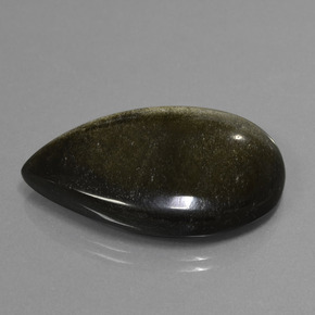 Obsidiana negro natural de 36,35 ct, en forma de pera, opaco