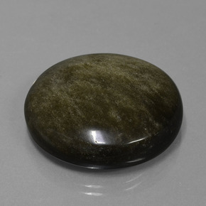 Obsidiana negro natural de 47,21 ct, corte redondo, opaco