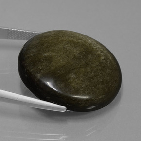 Obsidiana negro natural de 47,21 ct, corte redondo, opaco