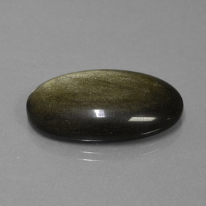 Obsidiana oro natural de 20,82 ct, corte óvalo, opaco