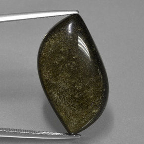 Obsidiana negro natural de 25,29 ct, forma elegante, opaco