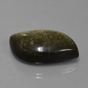 Obsidiana negro natural de 25,29 ct, forma elegante, opaco