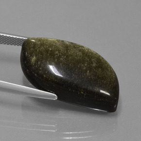 Obsidiana negro natural de 25,29 ct, forma elegante, opaco