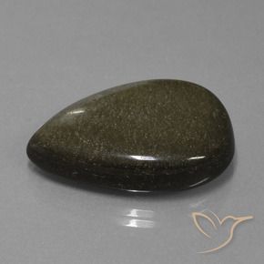 Obsidiana Negro con bronce natural de 23.81 ct, En forma de pera, Opaco
