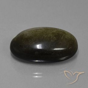 Obsidiana Negro natural de 31.05 ct, Ovalada, Opaco