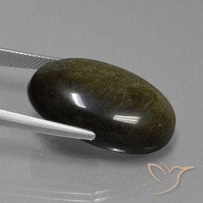 Obsidiana Negro natural de 31.05 ct, Ovalada, Opaco