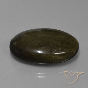 Obsidiana Marrón negruzco natural de 31.37 ct, Ovalada, Opaco