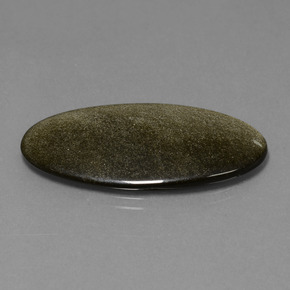 Obsidiana negro natural de 15,09 ct, corte óvalo, opaco