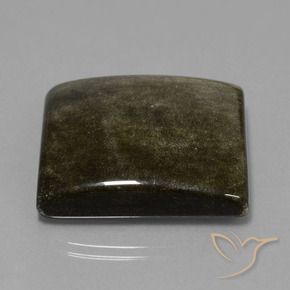 Obsidiana Negro con bronce natural de 54.37 ct, Cuadrado, Opaco