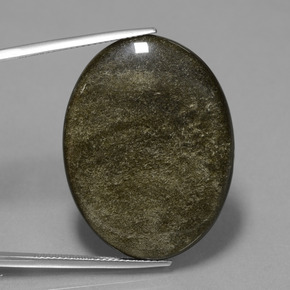 Obsidiana negro natural de 28,74 ct, corte óvalo, opaco