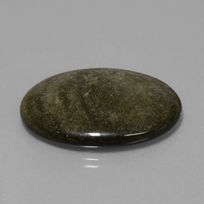 Obsidiana negro natural de 28,74 ct, corte óvalo, opaco