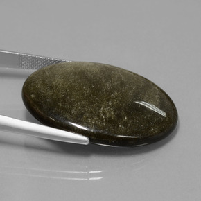 Obsidiana negro natural de 28,74 ct, corte óvalo, opaco