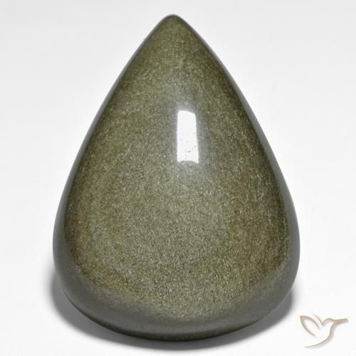 59.31ct Natural Negro con brillo dorado Obsidiana, En forma de pera, Opaco