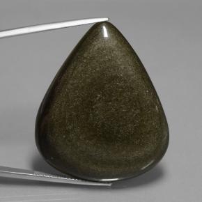 Obsidiana negro natural de 62,15 ct, en forma de pera, opaco