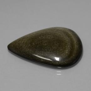 Obsidiana negro natural de 62,15 ct, en forma de pera, opaco