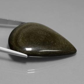 Obsidiana negro natural de 62,15 ct, en forma de pera, opaco
