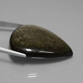 Obsidiana Negro dorado brillante natural de 56.86 ct, En forma de pera, Opaco