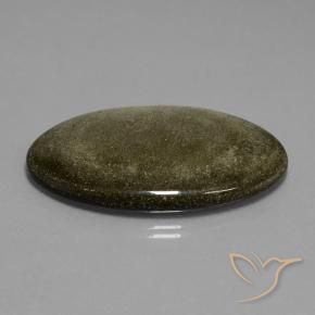 Obsidiana Negro marrón natural de 44.42 ct, Ovalada, Opaco