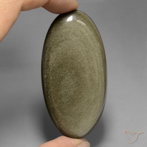 Obsidiana Multicolor natural de 123.42 ct, Ovalada, Opaco