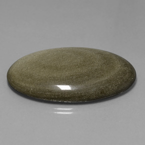 Obsidiana Brillo dorado negro natural de 71.91 ct, Corte Óvalo, Opaco