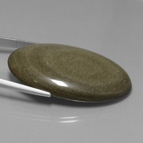 Obsidiana Brillo dorado negro natural de 71.91 ct, Corte Óvalo, Opaco