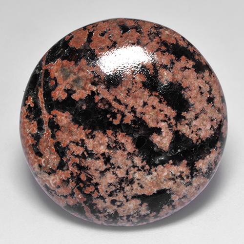 Obsidiana Multicolor natural de 28.34 ct, Corte Redondo, Opaco