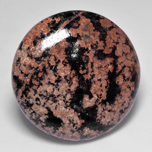 Obsidiana Multicolor natural de 28.34 ct, Corte Redondo, Opaco