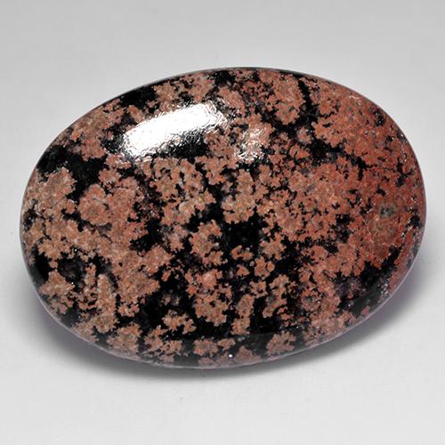 Obsidiana multicolor natural de 44,88 ct, corte óvalo, opaco
