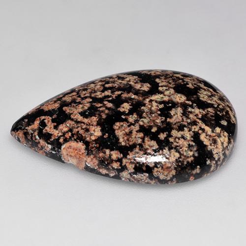 Obsidiana Multicolor natural de 18.21 ct, En forma de pera, Opaco