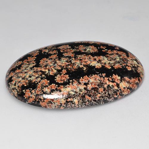 Obsidiana multicolor natural de 31,25 ct, corte óvalo, opaco