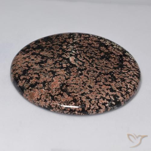 Obsidiana Multicolor natural de 58.60 ct, Corte Redondo, Opaco